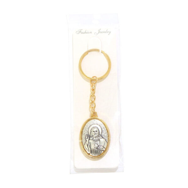 Hot Metal Christian Church Souvenirs Vintage Jesus Portrait Keyrings Personalized Religious Keychains