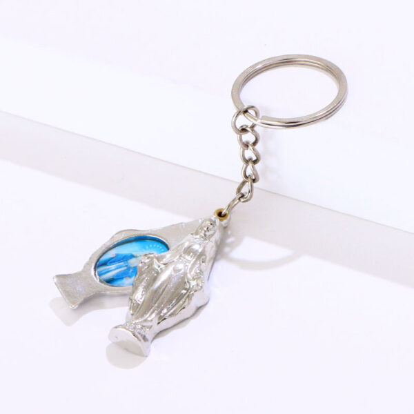 Wholesale Blessed Virgin Mary Christian Split Keyring Metal Acrylic Picture Jesus Keychain