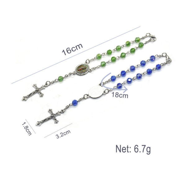 H8361bd29eb014f918d1ce1bab9458fb22 Komi Catholic Colorful Crystal Beads Rosary Bracelet Colorful Image Medal & Jesus Cross for Men Women
