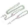 Komi 6mm Cat Eye Beads Rosary Cross Santiago Shell Pendant Curved Needle Prayer Bracelet