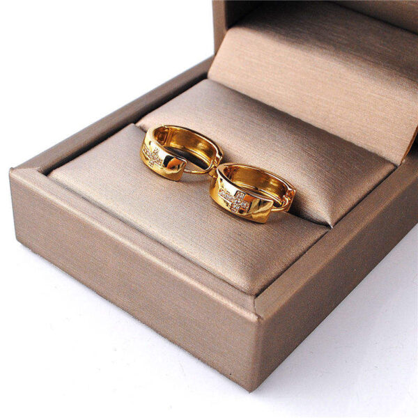 KOMI Gold Hoop Earrings for Women Chunky Gold Cubic Zirconia Circle Dangle Earrings CZ Cross Huggie Earrings for Women Jewelry