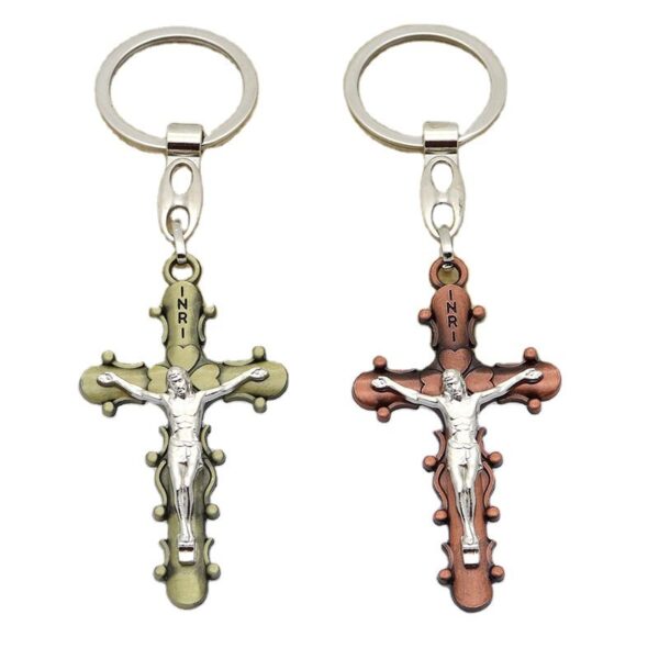 2025 Religious Crafts Gifts Atholicism Christian Jewelry Crucifix Jesus Cross Car Accessories Keychain Keyrings