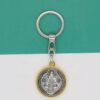 KOMI Hot Sale Saint Benedict Medal Keychain with Colored Enamel St.Benedict Pendant Keyrings Religious Gifts