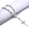 Komi 5*8mm Retro Metal Cross Beads Rosary Catholicism Gift Religious Prayer Beads Rosaries Bracelt