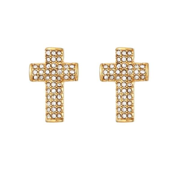 KOMI High-grade Exquisite Niche Design High-end Cross Stainless Steel Cross Earrings