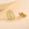 H8932ad2b772247afa48e976f8bb2c37du KOMI 14K Gold Plated CZ Virgin Mary Stud Earrings for Women Hypoallergenic Cubic Zirconia Earrings Studs for Women Jewelry Gifts