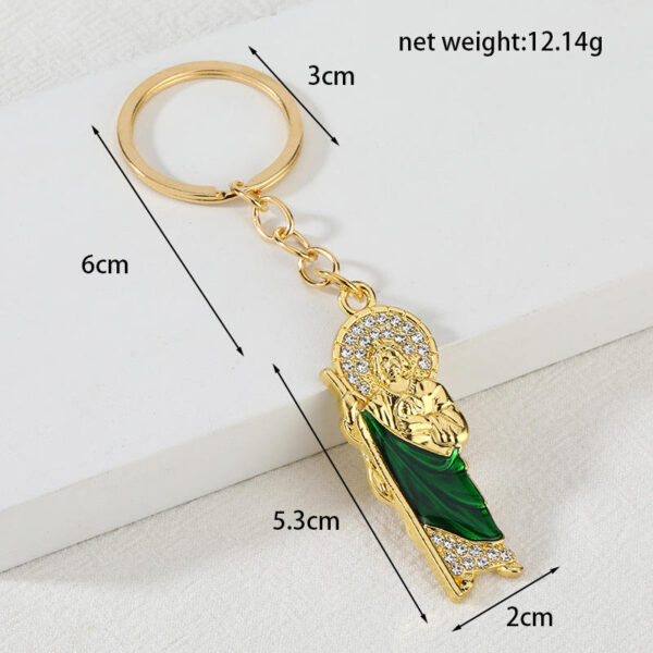 KOMI Crucifix Necklace Jesus Zircon Pendant Keychain Jewelry Accessories