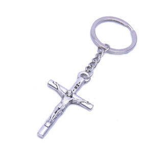 Komi Alloy Metal Catholic Religious Christian Crucifix Jesus Cross Jewelry Accessories Gift Keychain