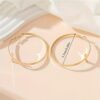 H8c81b96ae3674f3392d488ce2a0a74a3X KOMI Gold Plated Hoop Earrings Cross Earrings for Women Men Exaggerated Cross Large Circle Round Drop Earrings for Girls Gifts