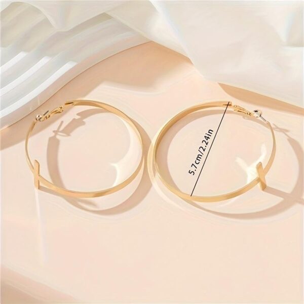 H8c81b96ae3674f3392d488ce2a0a74a3X KOMI Gold Plated Hoop Earrings Cross Earrings for Women Men Exaggerated Cross Large Circle Round Drop Earrings for Girls Gifts