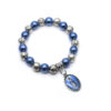 H8d2db88336764d21aec2f4cd7be8be1ep Wholesale Metal Religious Catholic Jewellery Cross Blue Glass Pearl Beads Jesus Pendant Prayer Rosary Bracelet