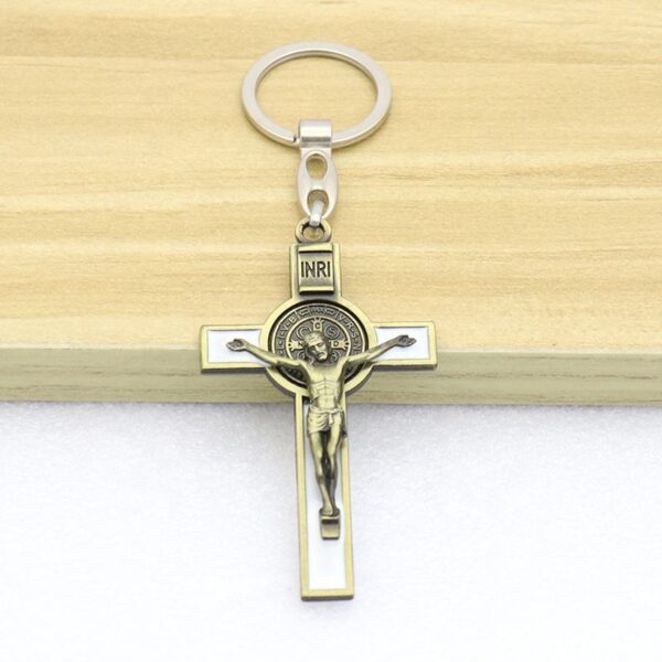 KOMI Saint Benedict Jesus Cross Pendant Necklace Keychain Jewelry Accessories Business Crafts Gifts Religious Promotion