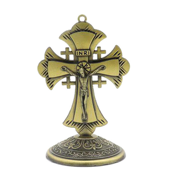 H8d9f6854ae1f4c4ab52d29ffd72ff907E KOMI Wholesale Metal Alloy Jesus Cross Table Ornaments Car Office and Home Decoration Metal Crafts Souvenirs Ornaments