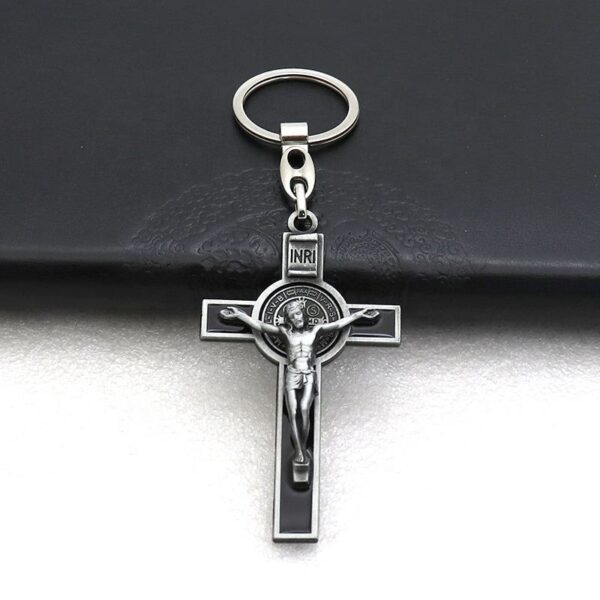 KOMI Saint Benedict Jesus Cross Pendant Necklace Keychain Jewelry Accessories Business Crafts Gifts Religious Promotion