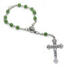 Komi Religious Catholic Green Bead Ring Rosary Communion Gifts Metal Crucifix Pendant Rosary Bracelets