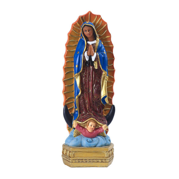 H8fe45c2e015146d095ffb5b1b9a87eb4U (1) Hot Selling Mexico Virgin Statue Ornaments Religious Indoor Table Decoration Gifts Resin Crafts