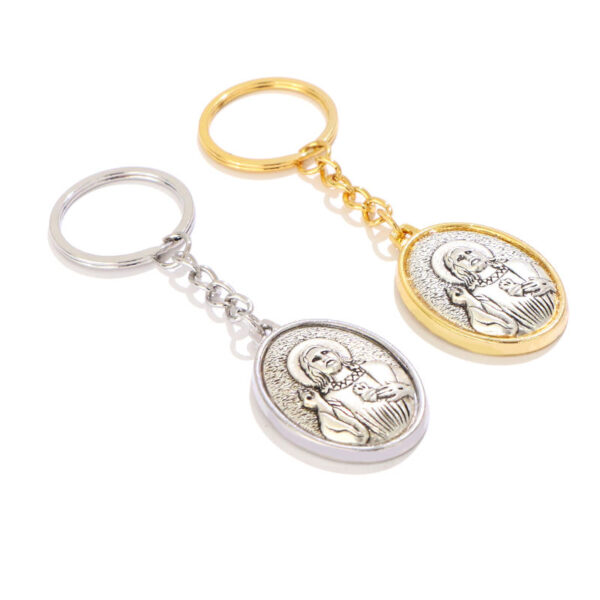 Hot Metal Christian Church Souvenirs Vintage Jesus Portrait Keyrings Personalized Religious Keychains