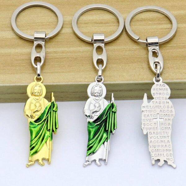 KOMI St. Jude God Hip Hop Creative St. Jude Pendant Necklace Keychains Pendant