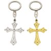 Wholesale Zinc Alloy Crucifix Gold Metal Christian Gifts Keychain Jesus Cross Charms Pendant Keychain Keyring