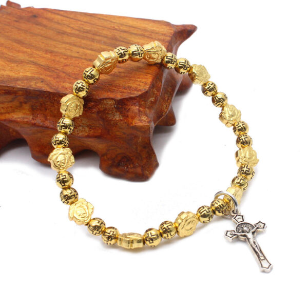 Komi Wholesales Religious Belief Metal Cross Pendant Charm Beads Jewely Prayer Rosary Bracelets