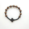 KOMI New Black Cross Wooden Stretch Beaded Bracelet Religious Accessories