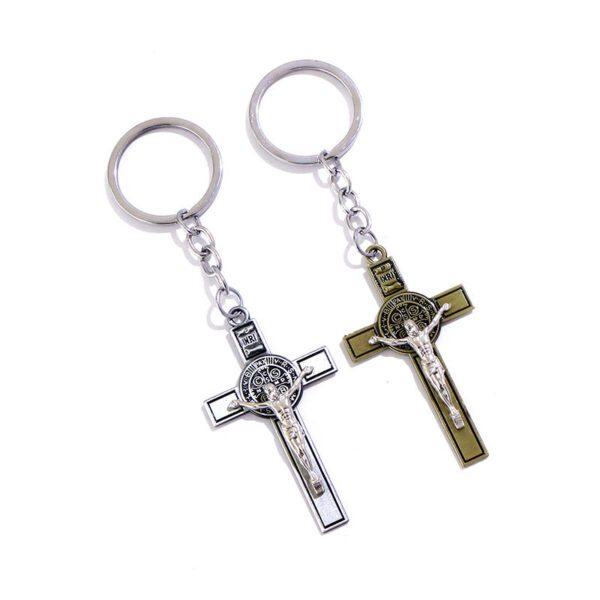 Hot Metal Christian Catholicism Holy Crucifix Gift Keychain Religious Pendant Jesus Cross Key Chain Keyring