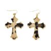 H99e95243ba3b4e77a21d9896e0573c3fQ Leopard Print Cross-Shaped Earrings Fashionable and Versatile Elegant in Style Pendant Earrings Accessories