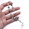 H9a3629e2be1240078b40fe9709a5dc6ew New Religious Silver Metal Cross Beads Rosary Jewelry Prayer Crucifix Pendant Beads Bracelet