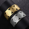 H9bdad95a8fae44d4a187583393ab8312J KOMI Stainless Steel Saint Benedict Cross Bracelet for Women Silver Gold Chunky Religious Cuff Bangles for Christian Prayer Gift