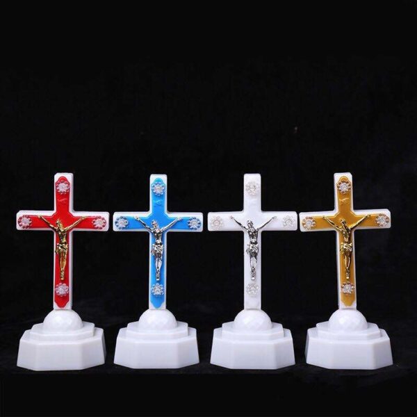 H9eb4cd09008d41d4a8f13a9ed49f305eS Electronic LED Small Cross Jesus Christ Body Light Cabinet Vigil Lamp Bitter Like Christ Catholic Holy Objects Home Decoration