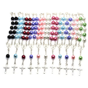 Komi Hot Selling Religious Rosary Bracelet Cross Crucifix Pendant Rosary Bracelet Hanging Car