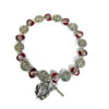 St. Benedict Medal and Red Heart Shaped Medal Bracelet with Cross and Maria Dedal