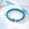 Ha17eaa9d215041fb98d22f1ff96f84acL KOMI 8mm Natural Volcanic Lava Rock Tiger Eye Turquoise Gemstone Beaded Bracelets with Cross Elastic Stretch Bracelet for Unisex