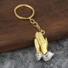Personalized Christian Jesus Prayer Gesture Creative Pendant Necklace Bag Charm Decoration Keychain Accessory