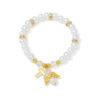 KOMI Christian Gifts Cross Bracelet for Women Dainty Crystal Pearl Beaded Bracelets Cross Angel Charms Cuff Bracelets for Women
