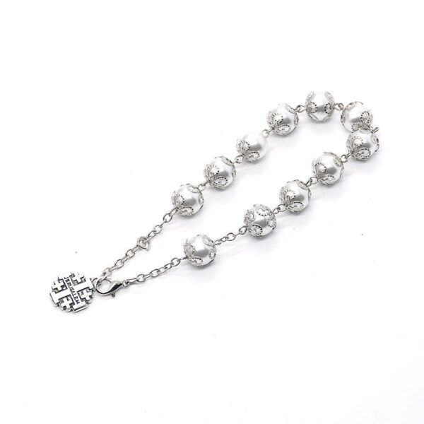 Ha27101b056794b189c8c1f81c471ac70t Religious Jewelry Christian Glass Pearl Bracelet Cross Catholic Silver Rosary Prayer Bracelet