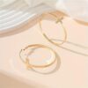 Ha29301ec3abe4af1888ee2f1b9d69fcel KOMI Gold Plated Hoop Earrings Cross Earrings for Women Men Exaggerated Cross Large Circle Round Drop Earrings for Girls Gifts