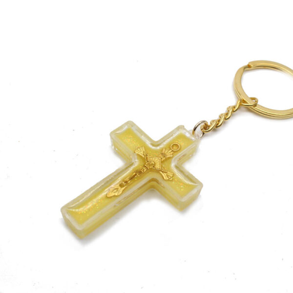 Luminous Cross Keychain Religious Jewelry Jesus Plastic Luminous Cross