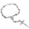Komi 5*8mm Retro Metal Cross Beads Rosary Catholicism Gift Religious Prayer Beads Rosaries Bracelt