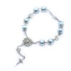 Komi Rosary Bracelets Cross Metal St. Benedict Beads and Glass Pearl Beads Bracelet Car Hanging Hand String for Women