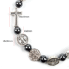 Ha2d8ffd499664de2ad875f04419c7107V Komi Metal Catholic Elasticated Round Rose Alloy Beads Rosary Beads CrossPrayer Bracelet