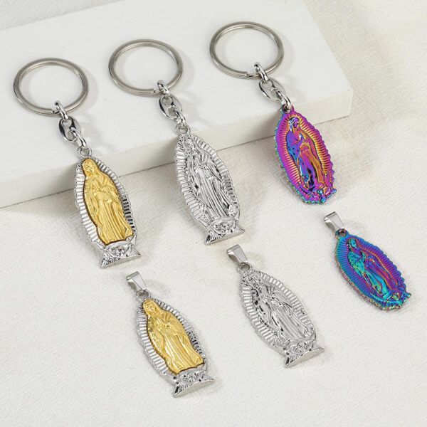 KOMI Virgin Mary Statue Pendant Trendy Religious Keychain Accessory