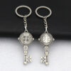 Hot Selling Saint Benedict Key Shaped Pendant Key Chain Jesus Crucifix Ring Holder Religious Trinket Metal Keychain