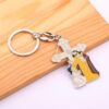 KOMI Hot Sale Religious Jesus Cross Pendant Keyring Souvenirs Bags Cars Keychain Pendant Metal Key Rings Craft Gifts