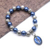 Ha446bfd92c2d475bb50a6d7f2013d847F Wholesale Metal Religious Catholic Jewellery Cross Blue Glass Pearl Beads Jesus Pendant Prayer Rosary Bracelet