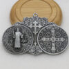 Ha968abfa0b60426c94e6ab8bf5c60c8eA KOMI 8.8cm*6.1cm St. Benedict Pendant Keychain Wholesale Religious Jewelry