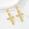 Haa523379ef7442f1bcc4bed8b5bf67f0X KOMI 18K Gold Stainless Steel Cross Dangle Drop Earrings for Men Women HipHop Earrings Personality Hoop Earrings for Boys Girls