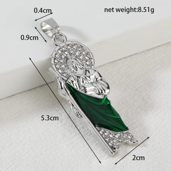 KOMI Crucifix Necklace Jesus Zircon Pendant Keychain Jewelry Accessories
