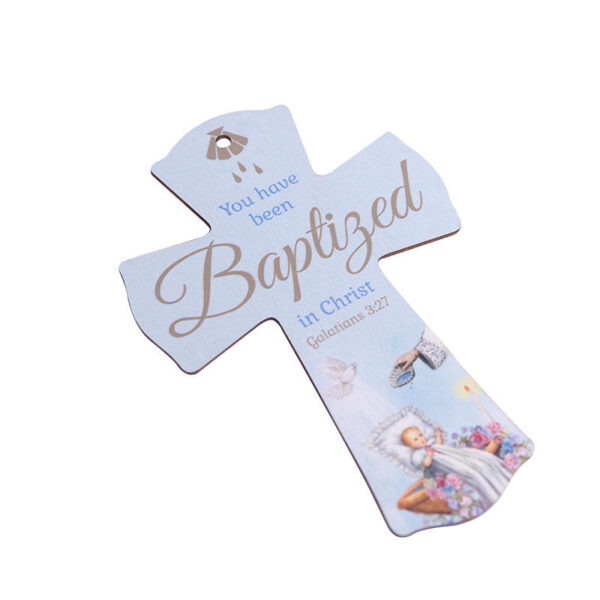 KOMI New Home Decoration Wooden Cross Crafts Creative Easter DIY Pendant