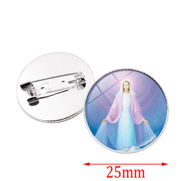 KOMI Virgin Mary Medal Brooch Badge Religious Fashion Accessories Silver Personality Clothes Brooch Pins Souvenirs Gifts